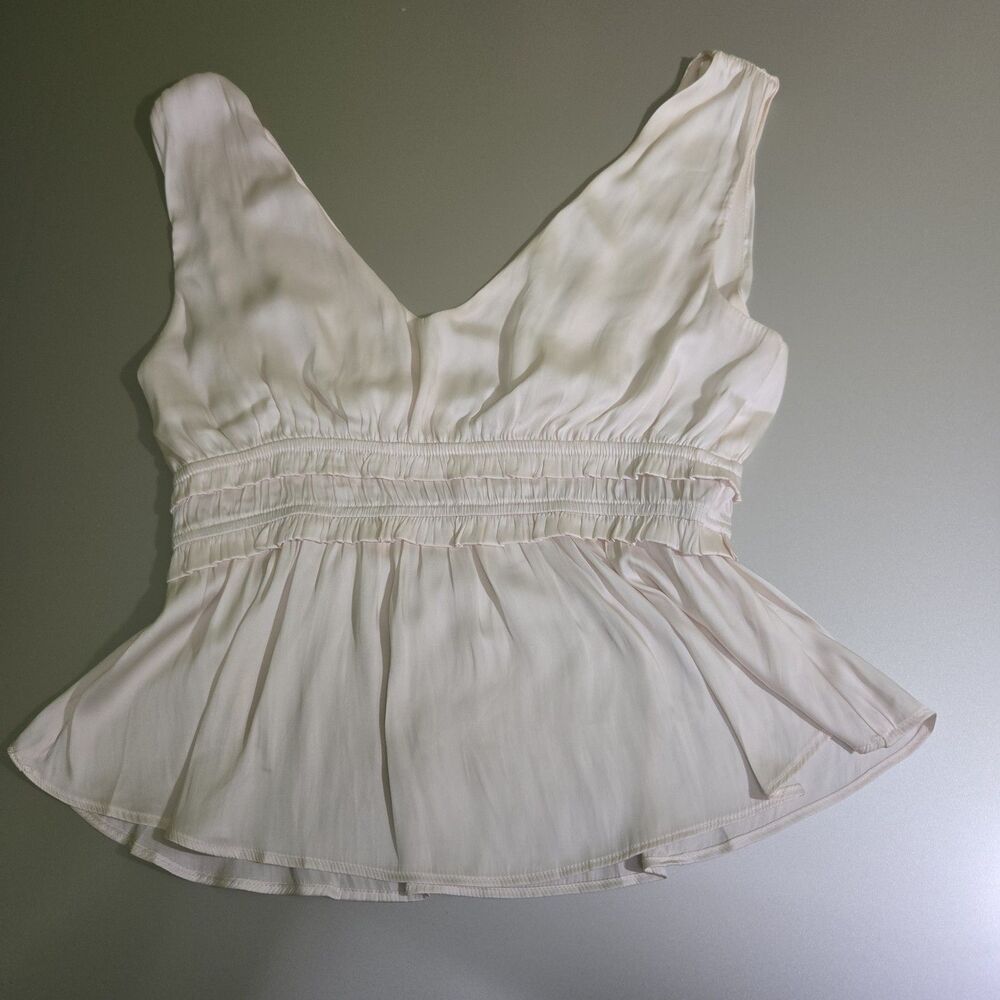 Storia Ivory Tank Top Blouse Balletcore Women's L